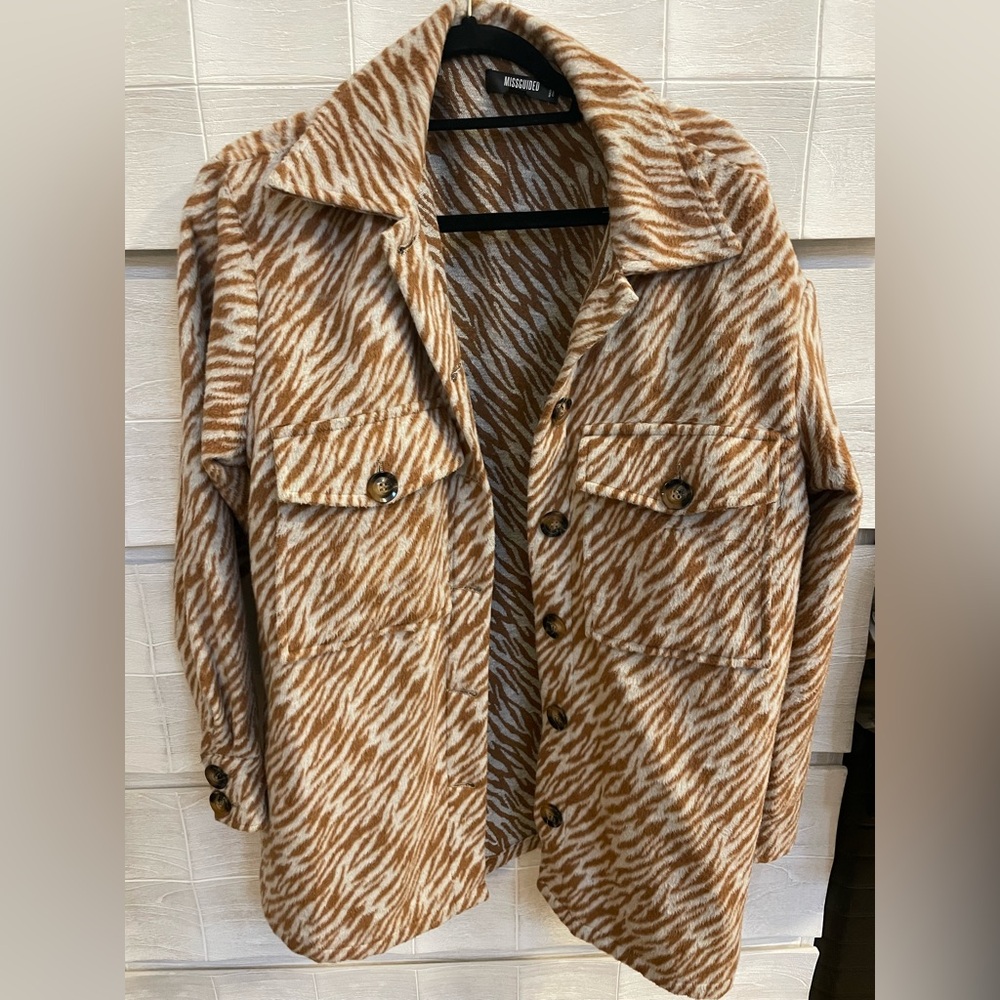 Brown Zebra Print Women's Jacket